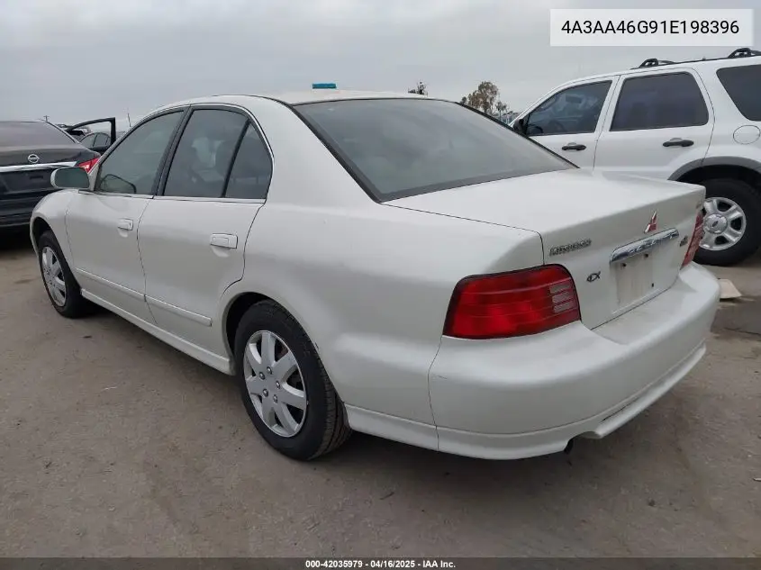 2001 Mitsubishi Galant Es VIN: 4A3AA46G91E198396 Lot: 42035979