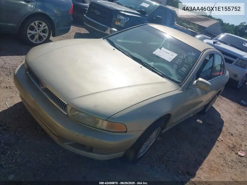 2001 Mitsubishi Galant Es VIN: 4A3AA46GX1E155752 Lot: 42490678