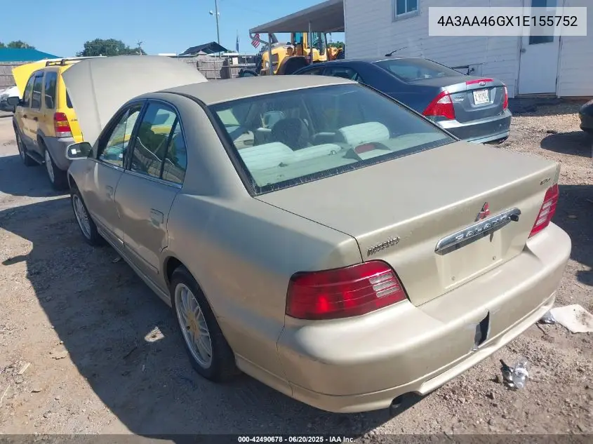 2001 Mitsubishi Galant Es VIN: 4A3AA46GX1E155752 Lot: 42490678