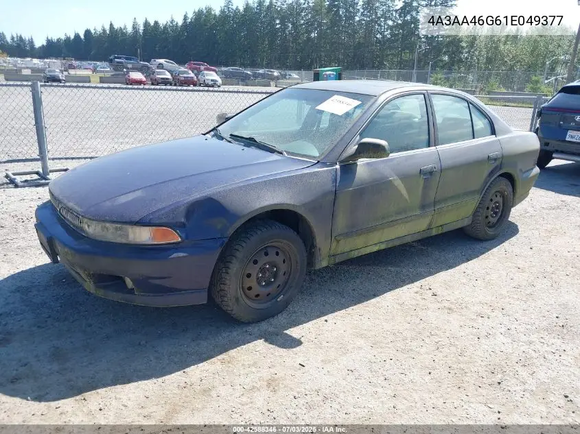 2001 Mitsubishi Galant Es VIN: 4A3AA46G61E049377 Lot: 42588346