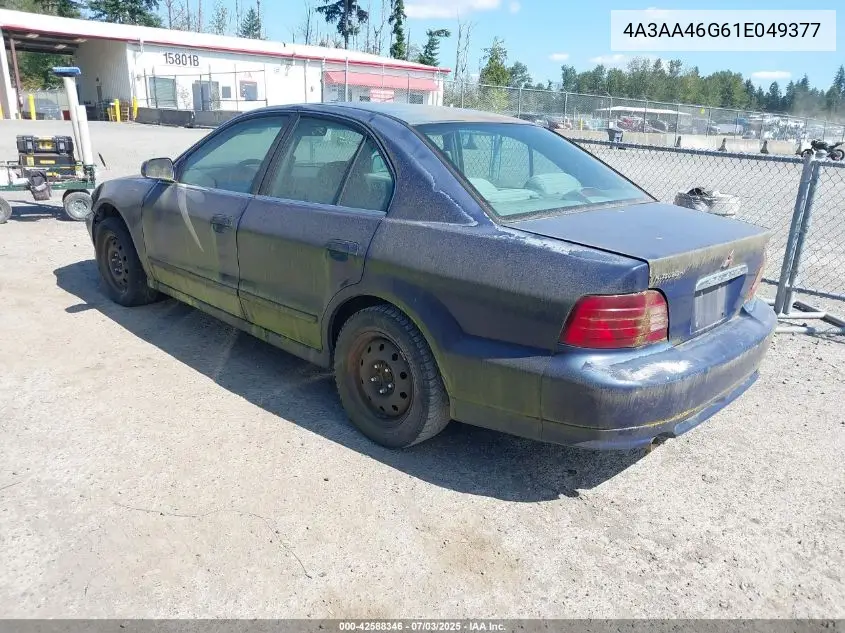 2001 Mitsubishi Galant Es VIN: 4A3AA46G61E049377 Lot: 42588346