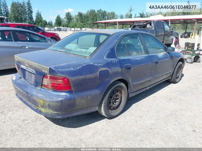 2001 Mitsubishi Galant Es VIN: 4A3AA46G61E049377 Lot: 42588346