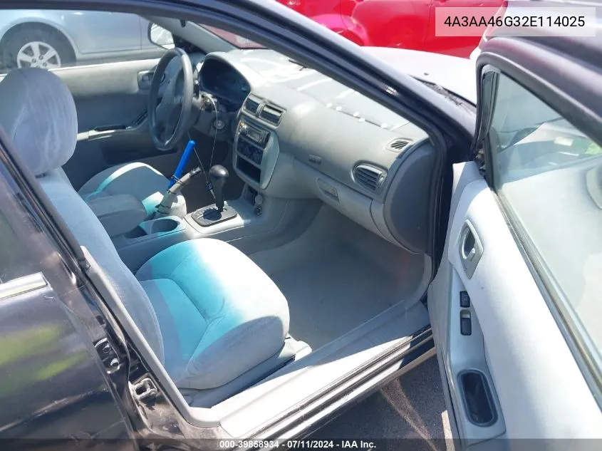 2002 Mitsubishi Galant Es/Ls VIN: 4A3AA46G32E114025 Lot: 39858934