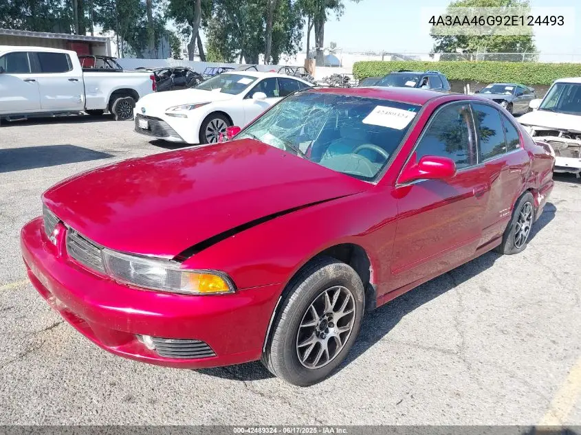 2002 Mitsubishi Galant Es/Ls VIN: 4A3AA46G92E124493 Lot: 42489324
