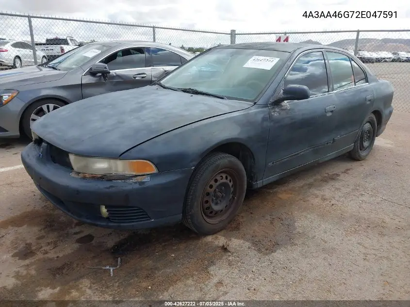 2002 Mitsubishi Galant Es/Ls VIN: 4A3AA46G72E047591 Lot: 42627222