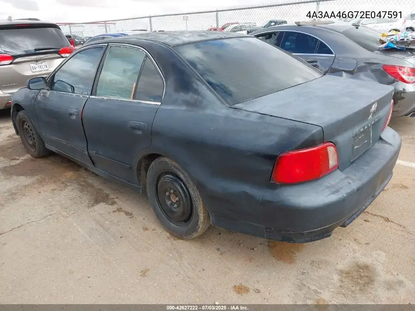 2002 Mitsubishi Galant Es/Ls VIN: 4A3AA46G72E047591 Lot: 42627222