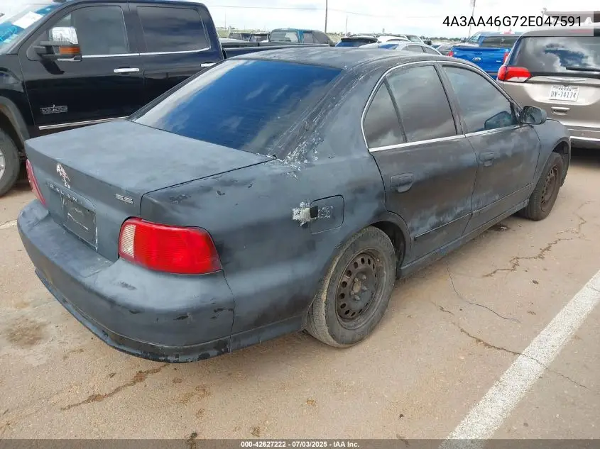 2002 Mitsubishi Galant Es/Ls VIN: 4A3AA46G72E047591 Lot: 42627222