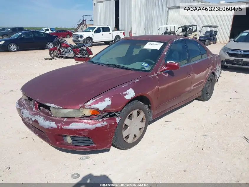 2003 Mitsubishi Galant Es/Ls VIN: 4A3AA46G23E060475 Lot: 42236057