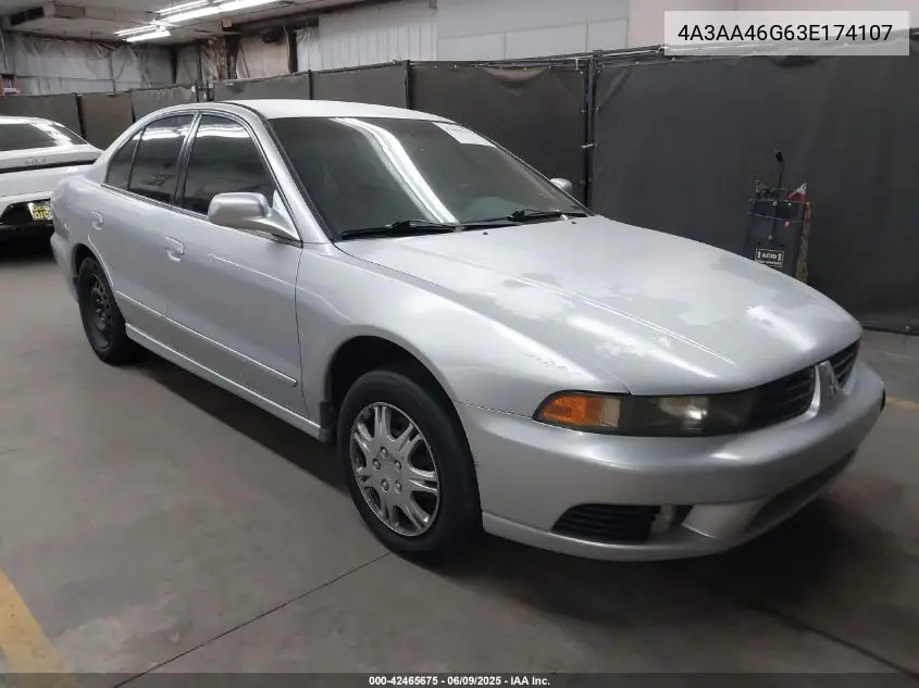 2003 Mitsubishi Galant Es/Ls VIN: 4A3AA46G63E174107 Lot: 42465675