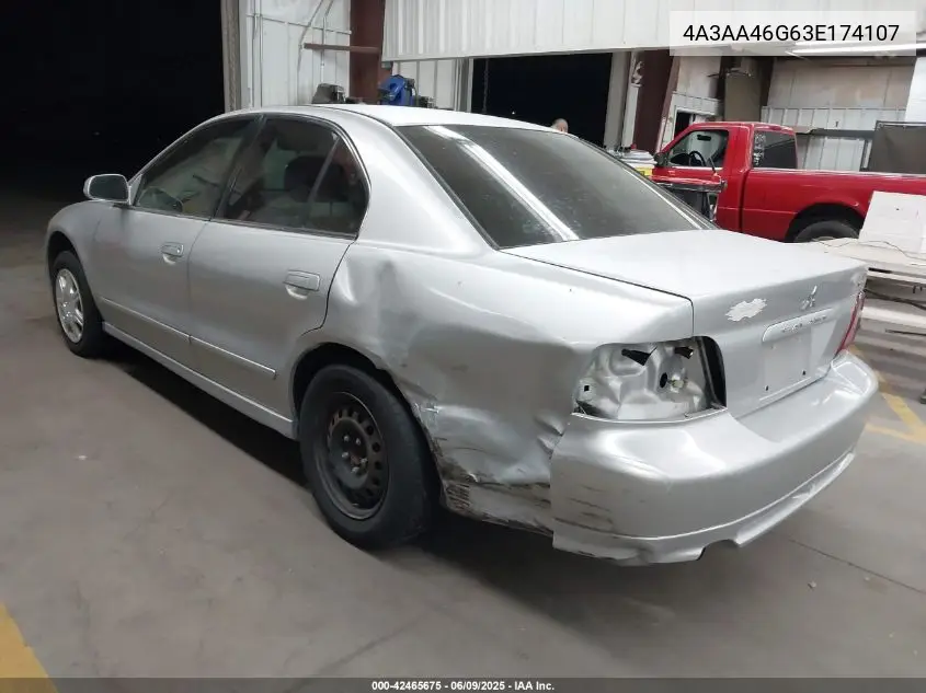 2003 Mitsubishi Galant Es/Ls VIN: 4A3AA46G63E174107 Lot: 42465675