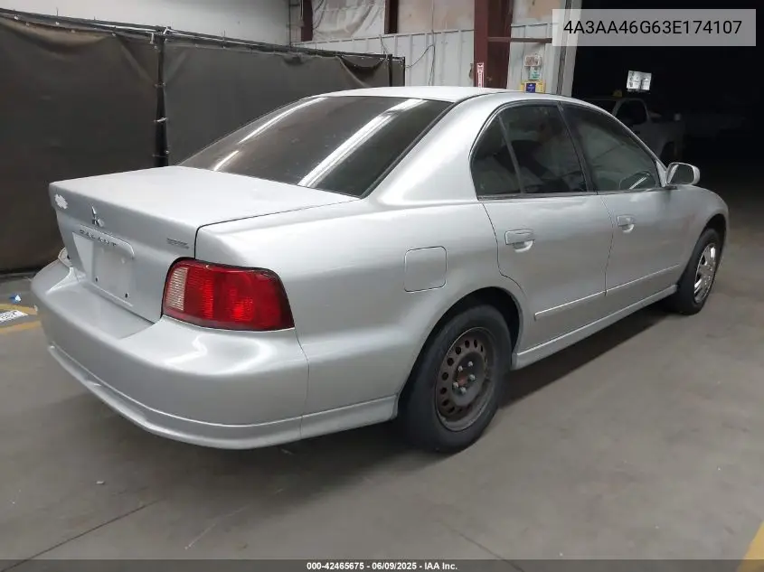 2003 Mitsubishi Galant Es/Ls VIN: 4A3AA46G63E174107 Lot: 42465675