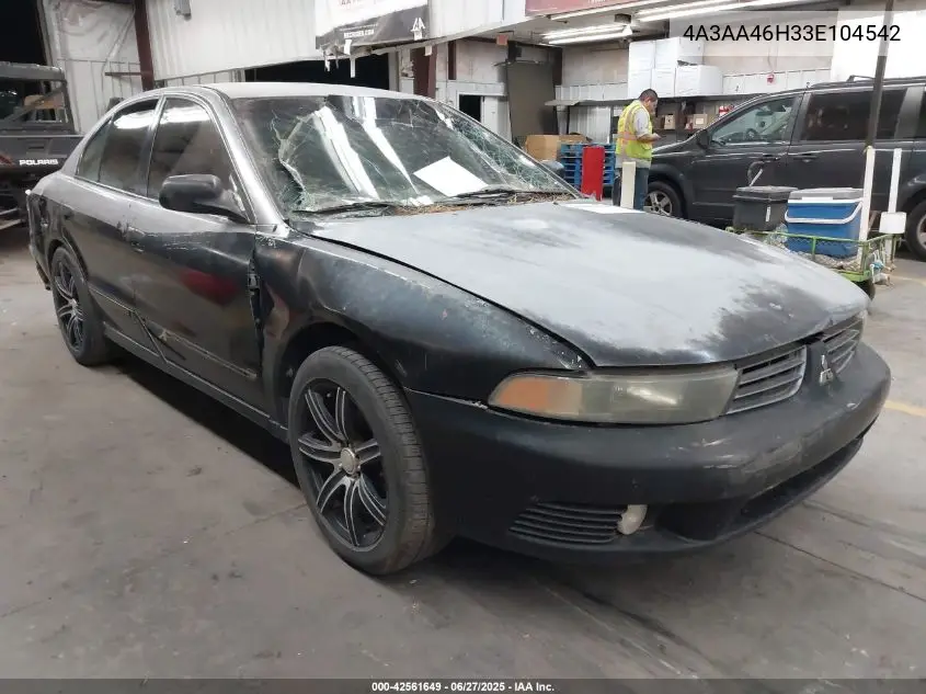 2003 Mitsubishi Galant Es V6/Gtz/Ls V6 VIN: 4A3AA46H33E104542 Lot: 42561649