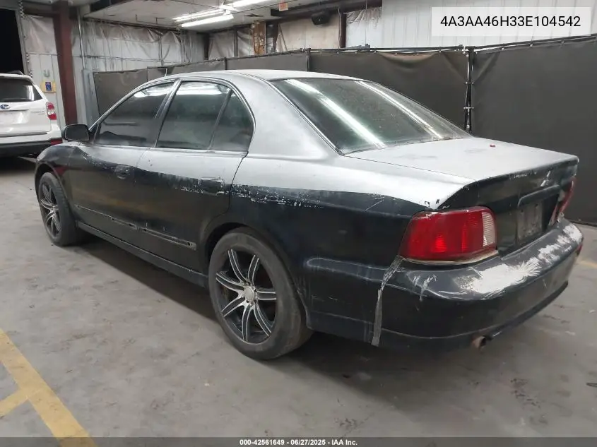 2003 Mitsubishi Galant Es V6/Gtz/Ls V6 VIN: 4A3AA46H33E104542 Lot: 42561649