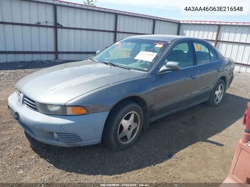 2003 Mitsubishi Galant Es/Ls VIN: 4A3AA46G63E216548 Lot: 42636838