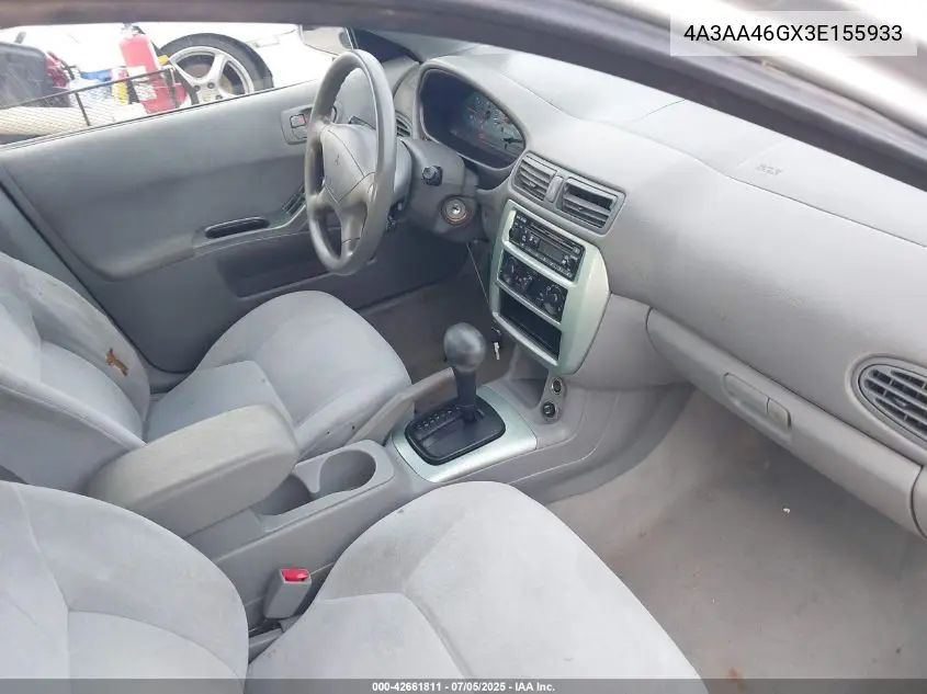 2003 Mitsubishi Galant Es/Ls VIN: 4A3AA46GX3E155933 Lot: 42661811