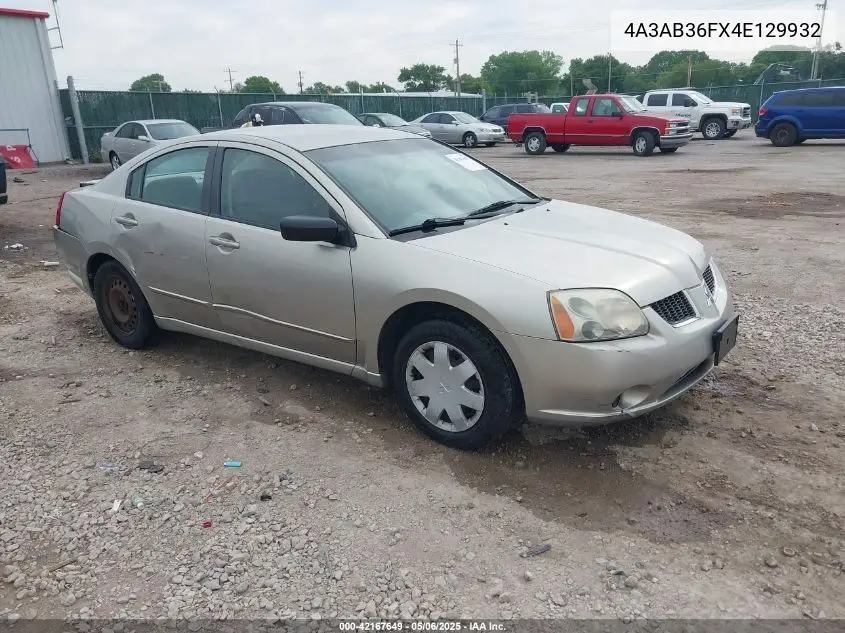 2004 Mitsubishi Galant Es VIN: 4A3AB36FX4E129932 Lot: 42167649