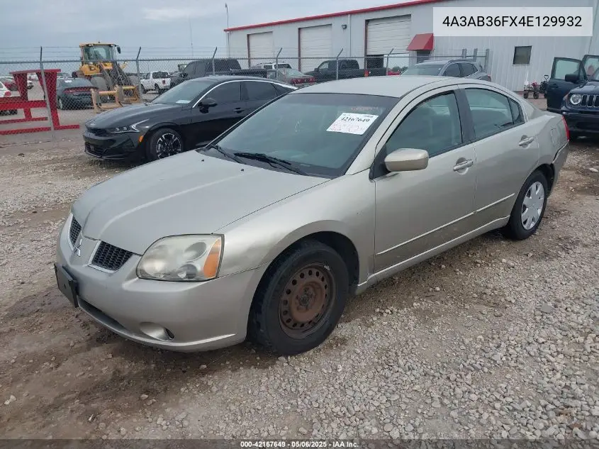 2004 Mitsubishi Galant Es VIN: 4A3AB36FX4E129932 Lot: 42167649