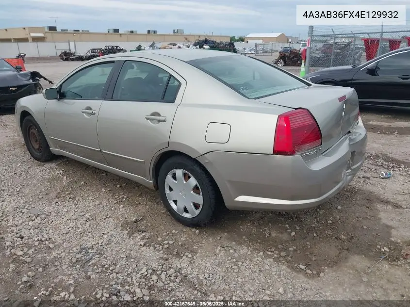 2004 Mitsubishi Galant Es VIN: 4A3AB36FX4E129932 Lot: 42167649
