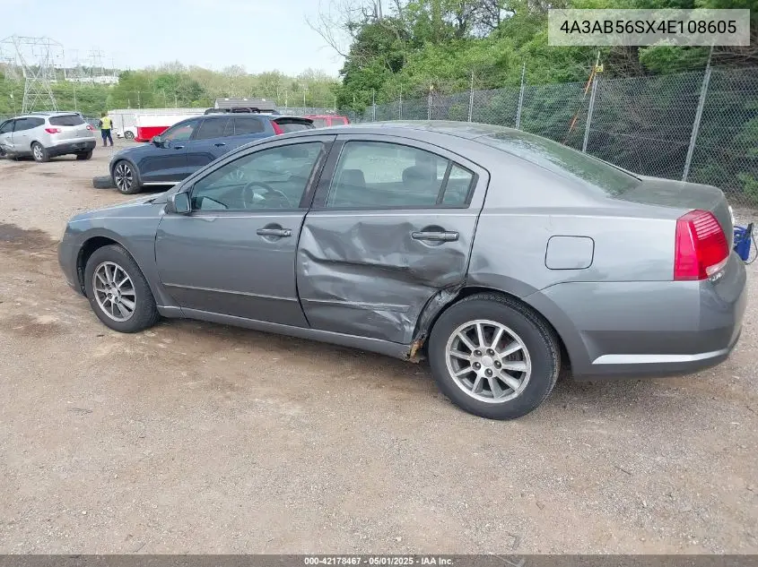 2004 Mitsubishi Galant Ls VIN: 4A3AB56SX4E108605 Lot: 42178467