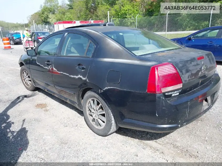 2004 Mitsubishi Galant Es VIN: 4A3AB36F64E053772 Lot: 42200033