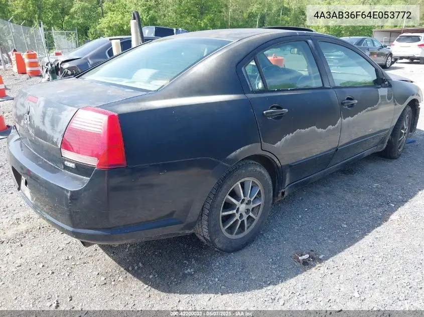 2004 Mitsubishi Galant Es VIN: 4A3AB36F64E053772 Lot: 42200033
