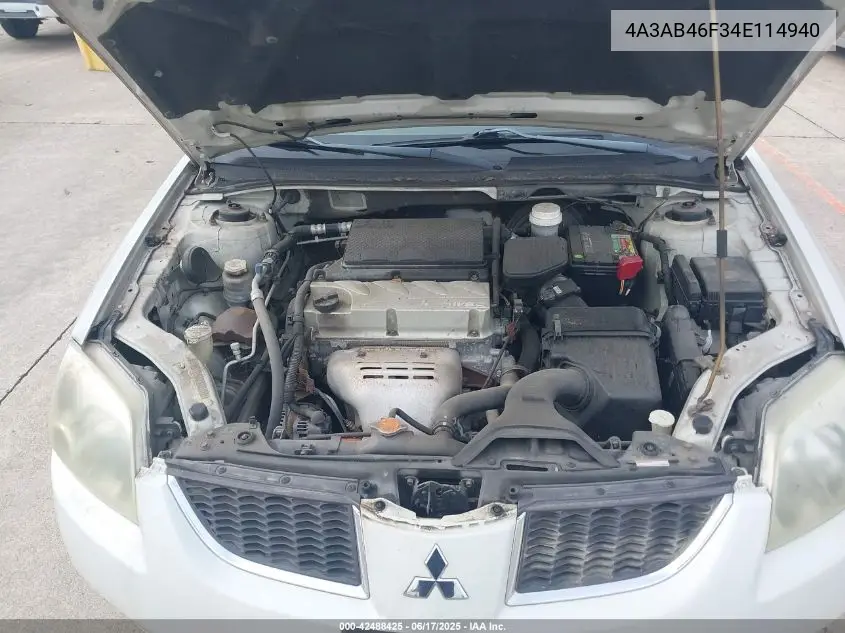 2004 Mitsubishi Galant Es VIN: 4A3AB46F34E114940 Lot: 42488425