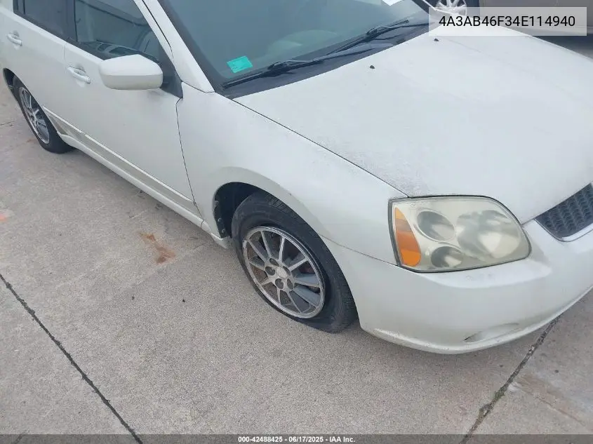 2004 Mitsubishi Galant Es VIN: 4A3AB46F34E114940 Lot: 42488425