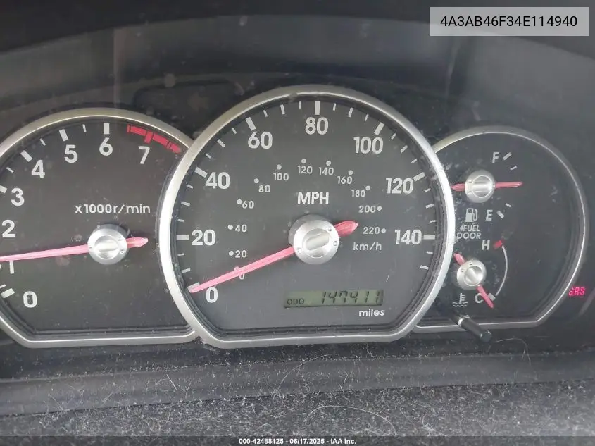 2004 Mitsubishi Galant Es VIN: 4A3AB46F34E114940 Lot: 42488425