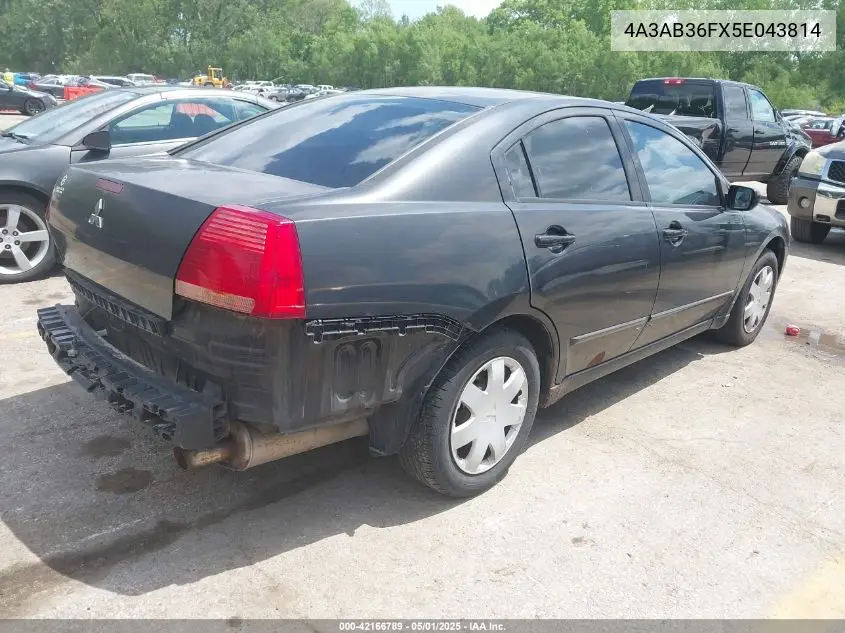 2005 Mitsubishi Galant Es/Se VIN: 4A3AB36FX5E043814 Lot: 42166789