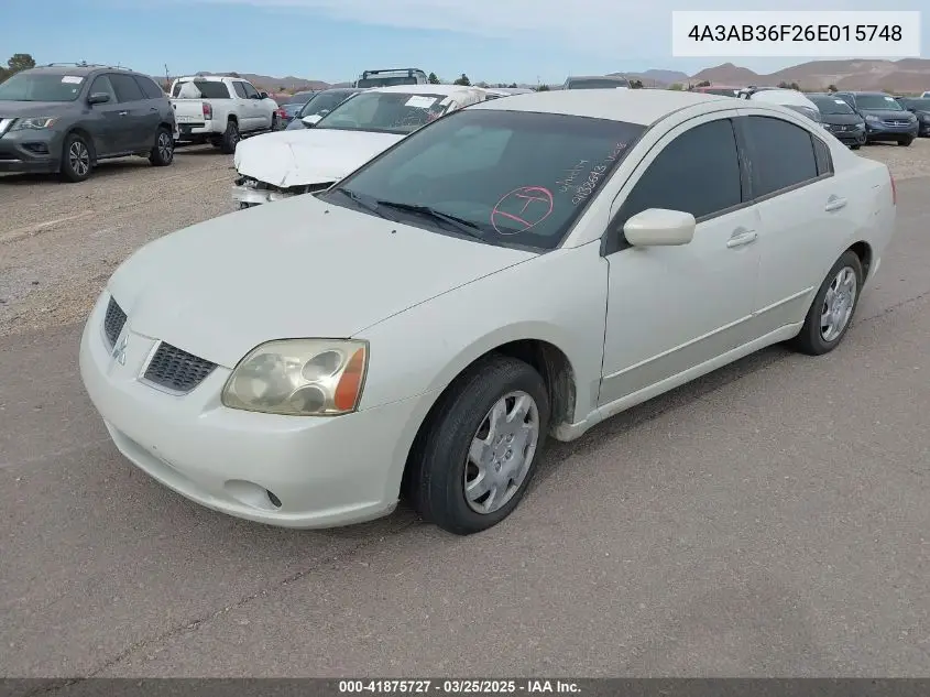2006 Mitsubishi Galant Es/Se VIN: 4A3AB36F26E015748 Lot: 41875727