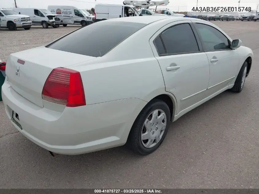 2006 Mitsubishi Galant Es/Se VIN: 4A3AB36F26E015748 Lot: 41875727