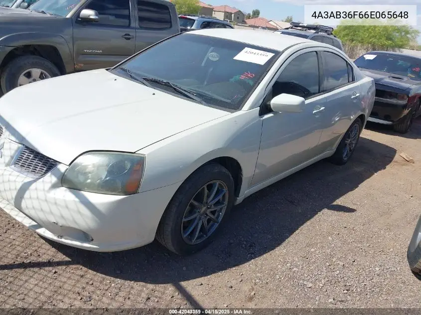 2006 Mitsubishi Galant Es/Se VIN: 4A3AB36F66E065648 Lot: 42043359