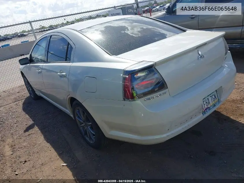 2006 Mitsubishi Galant Es/Se VIN: 4A3AB36F66E065648 Lot: 42043359