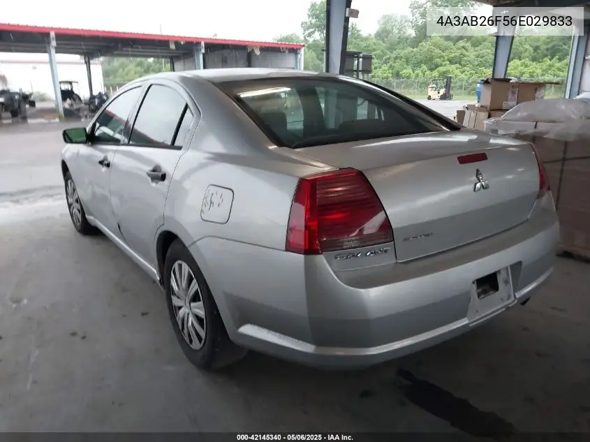 2006 Mitsubishi Galant De VIN: 4A3AB26F56E029833 Lot: 42145340