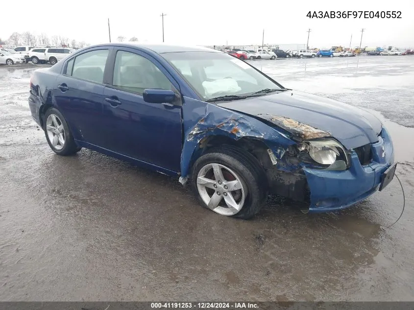 2007 Mitsubishi Galant Es/Se VIN: 4A3AB36F97E040552 Lot: 41191253