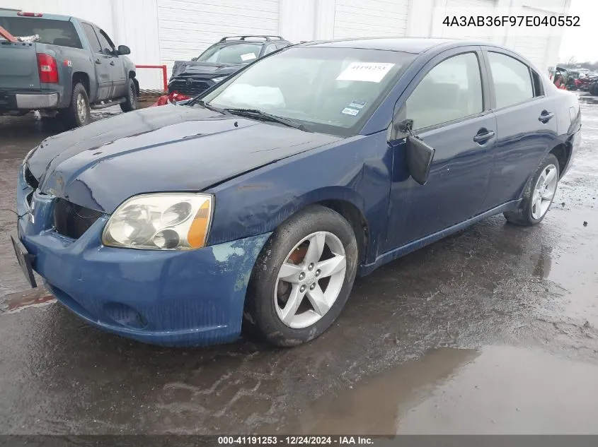 2007 Mitsubishi Galant Es/Se VIN: 4A3AB36F97E040552 Lot: 41191253