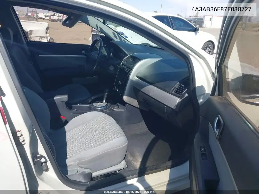 2007 Mitsubishi Galant Es/Se VIN: 4A3AB36F87E038727 Lot: 42033489