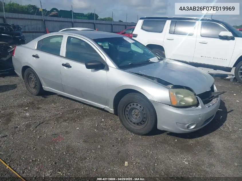 2007 Mitsubishi Galant De VIN: 4A3AB26F07E019969 Lot: 42115606
