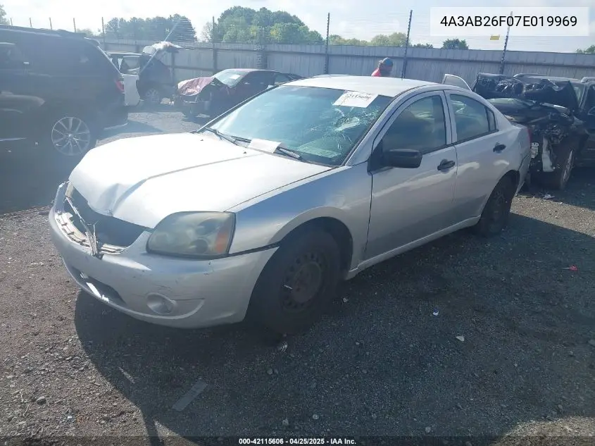 2007 Mitsubishi Galant De VIN: 4A3AB26F07E019969 Lot: 42115606