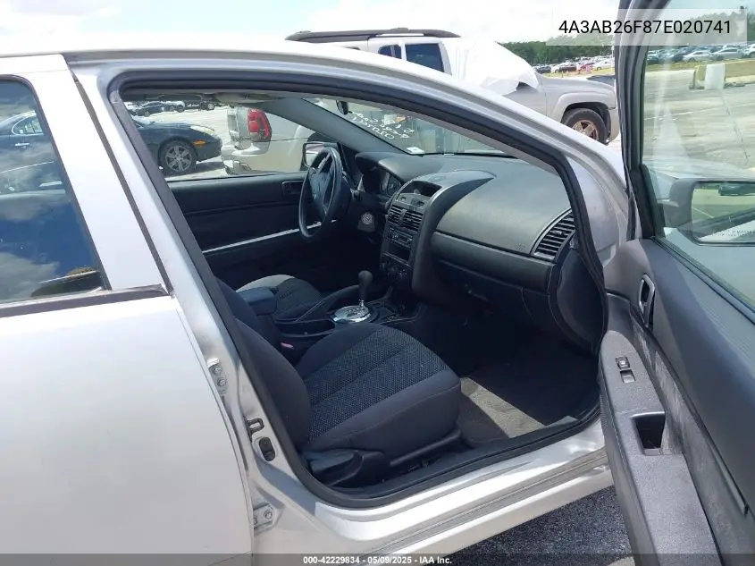2007 Mitsubishi Galant De VIN: 4A3AB26F87E020741 Lot: 42229834