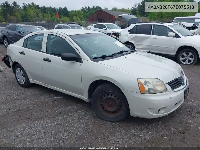 2007 Mitsubishi Galant De VIN: 4A3AB26F67E075513 Lot: 42279645