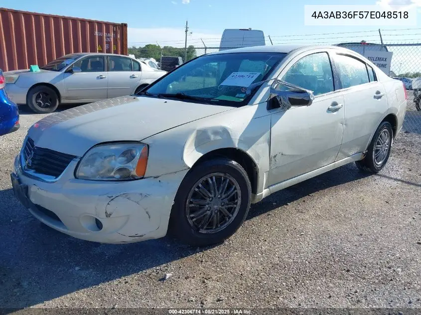 2007 Mitsubishi Galant Es/Se VIN: 4A3AB36F57E048518 Lot: 42306714
