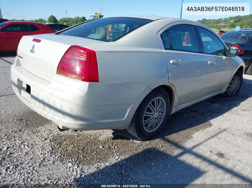 2007 Mitsubishi Galant Es/Se VIN: 4A3AB36F57E048518 Lot: 42306714