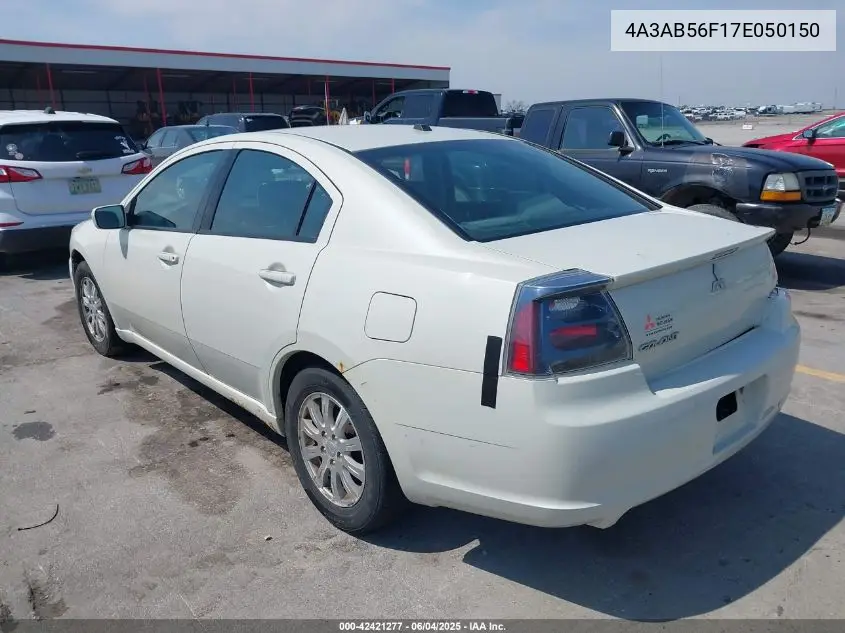 2007 Mitsubishi Galant Es VIN: 4A3AB56F17E050150 Lot: 42421277