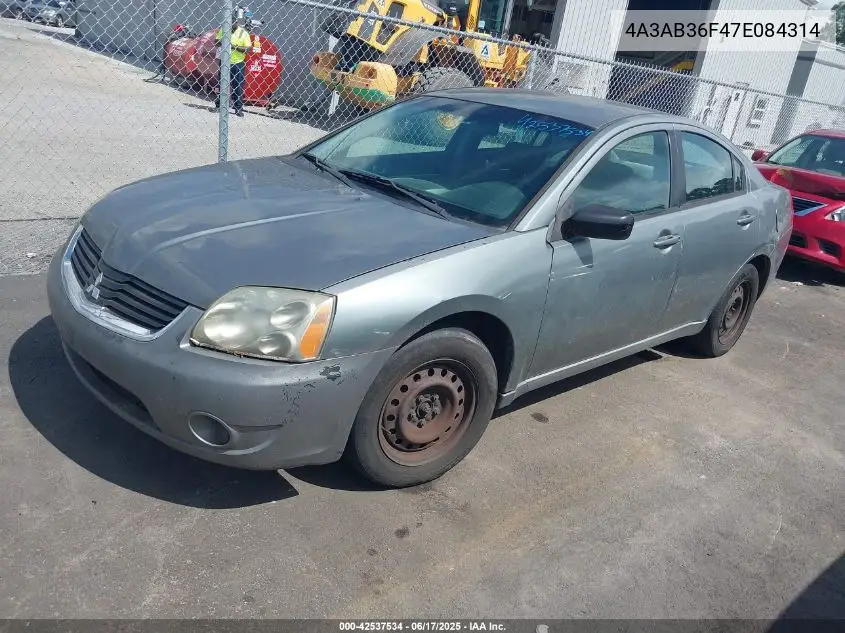 2007 Mitsubishi Galant Es/Se VIN: 4A3AB36F47E084314 Lot: 42537534