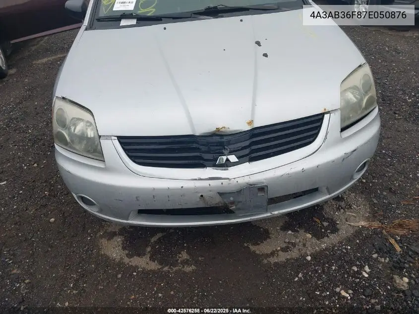 2007 Mitsubishi Galant Es/Se VIN: 4A3AB36F87E050876 Lot: 42576258