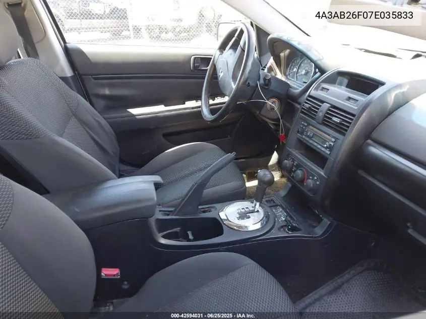 2007 Mitsubishi Galant De VIN: 4A3AB26F07E035833 Lot: 42594031
