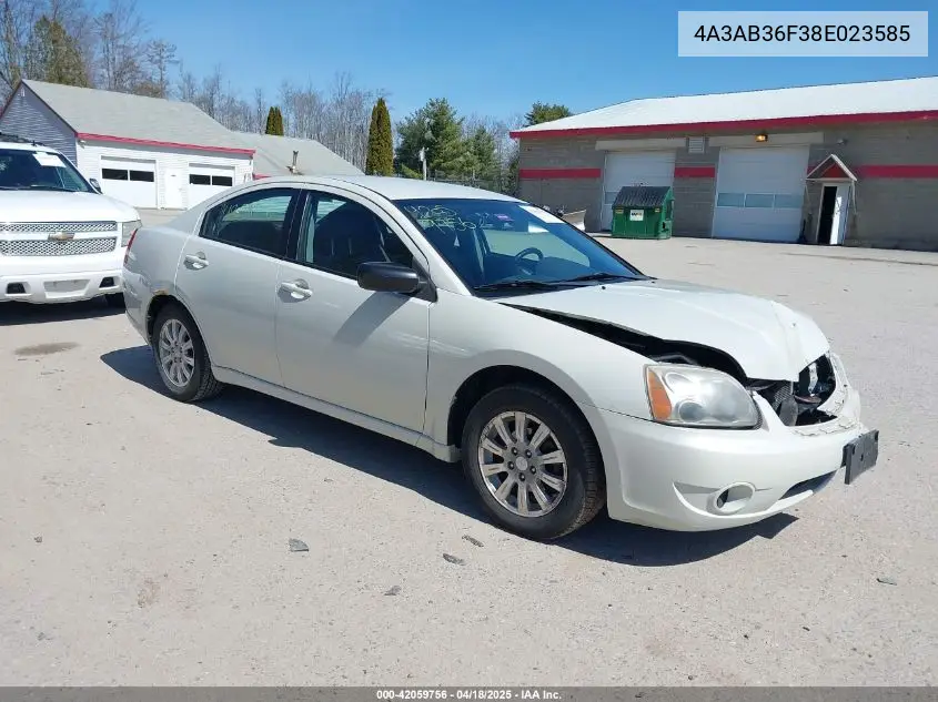 2008 Mitsubishi Galant Es VIN: 4A3AB36F38E023585 Lot: 42059756