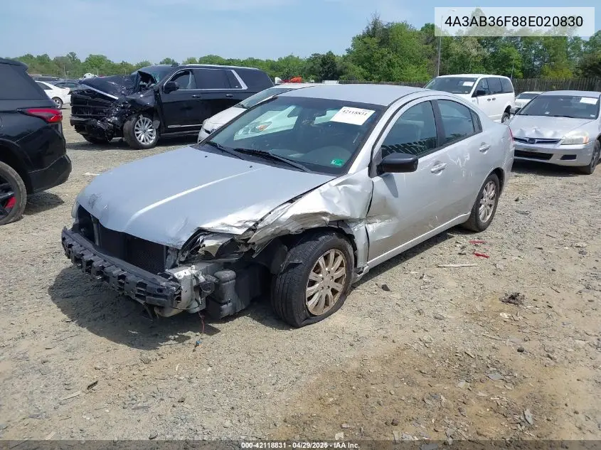 2008 Mitsubishi Galant Es VIN: 4A3AB36F88E020830 Lot: 42118831