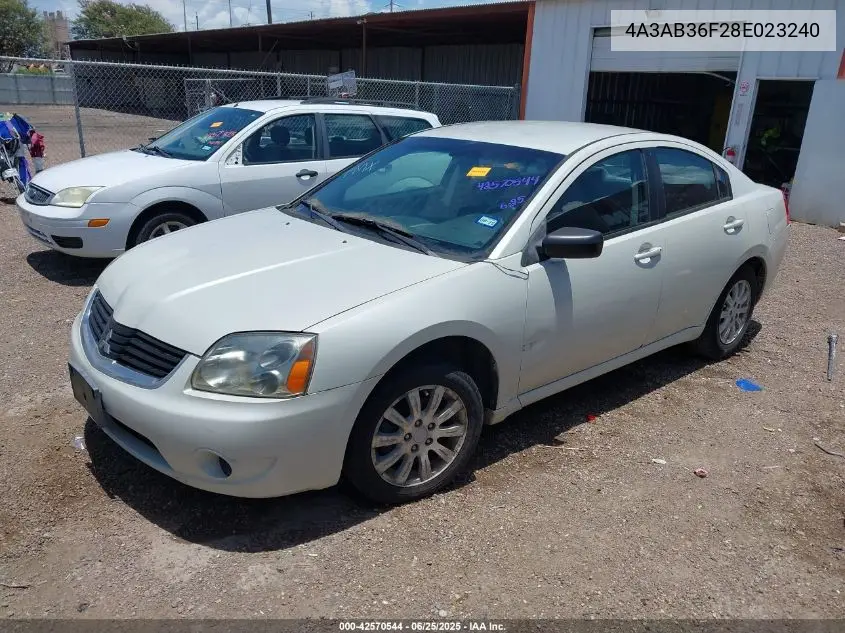 2008 Mitsubishi Galant Es VIN: 4A3AB36F28E023240 Lot: 42570544
